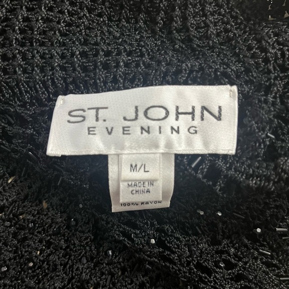 St. John Evening Crochet Beaded Capelet Shaw - Picture 4 of 7